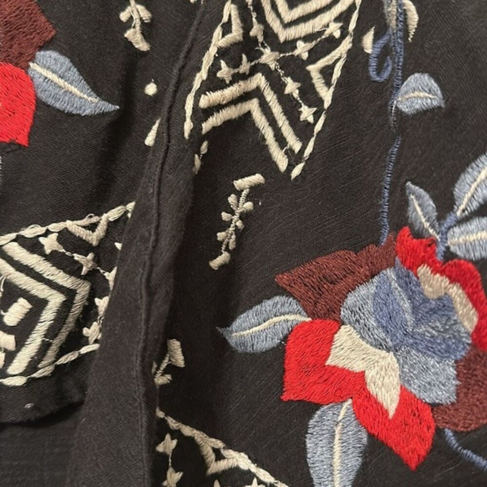 For Joan Henry Only Black Embroidered Open-Front Cardigan Sweater - Picture 5 of 9